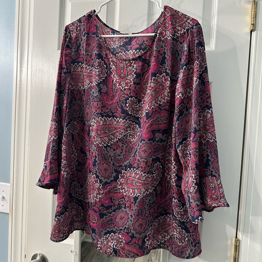 Talbots Paisley Blouse size XL